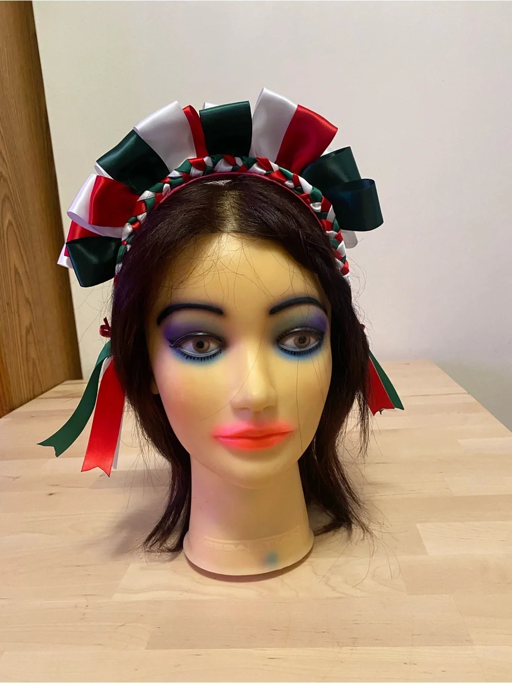 Mexican día de la independencia Ribbon Headband in Red, White & Green